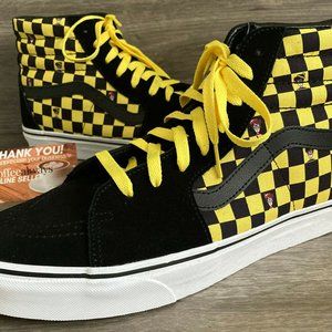 Vans x Where's Waldo Sk8-Hi Odlaw Checkerboard Black Yellow Men's NWOB